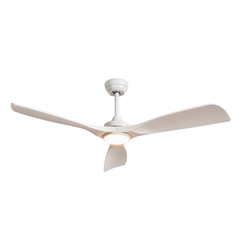 52 in. Indoor/Outdoor Dimmable Ceiling Fan With Light for Patios, Modern Noiseless Ceiling Fan with Remote APP Control