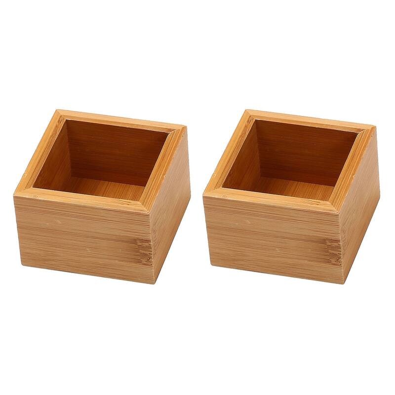 YBM Home Bamboo Kitchen Drawer Organizer Storage Box (Set of 2) - 3x3x2 inch