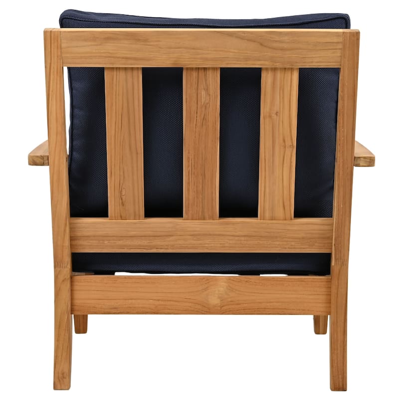 SAFAVIEH Couture Outdoor Patio Furniture Martinique Wood Arm Chair - 31"W x 36"D x 33"H