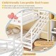 preview thumbnail 8 of 7, White Wooden Twin House Bed with Stairs and Roof for Kids