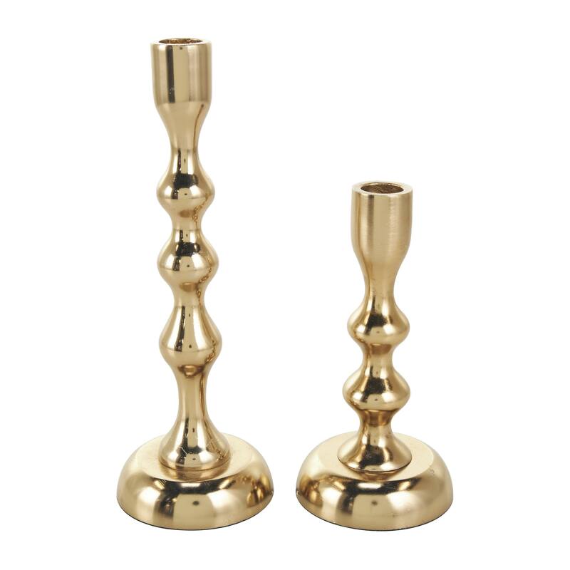 Gold or Silver Aluminum Candle Holder (Set of 2)