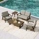 preview thumbnail 12 of 99, 5-Piece Teak Outdoor Conversation Set with Tables.