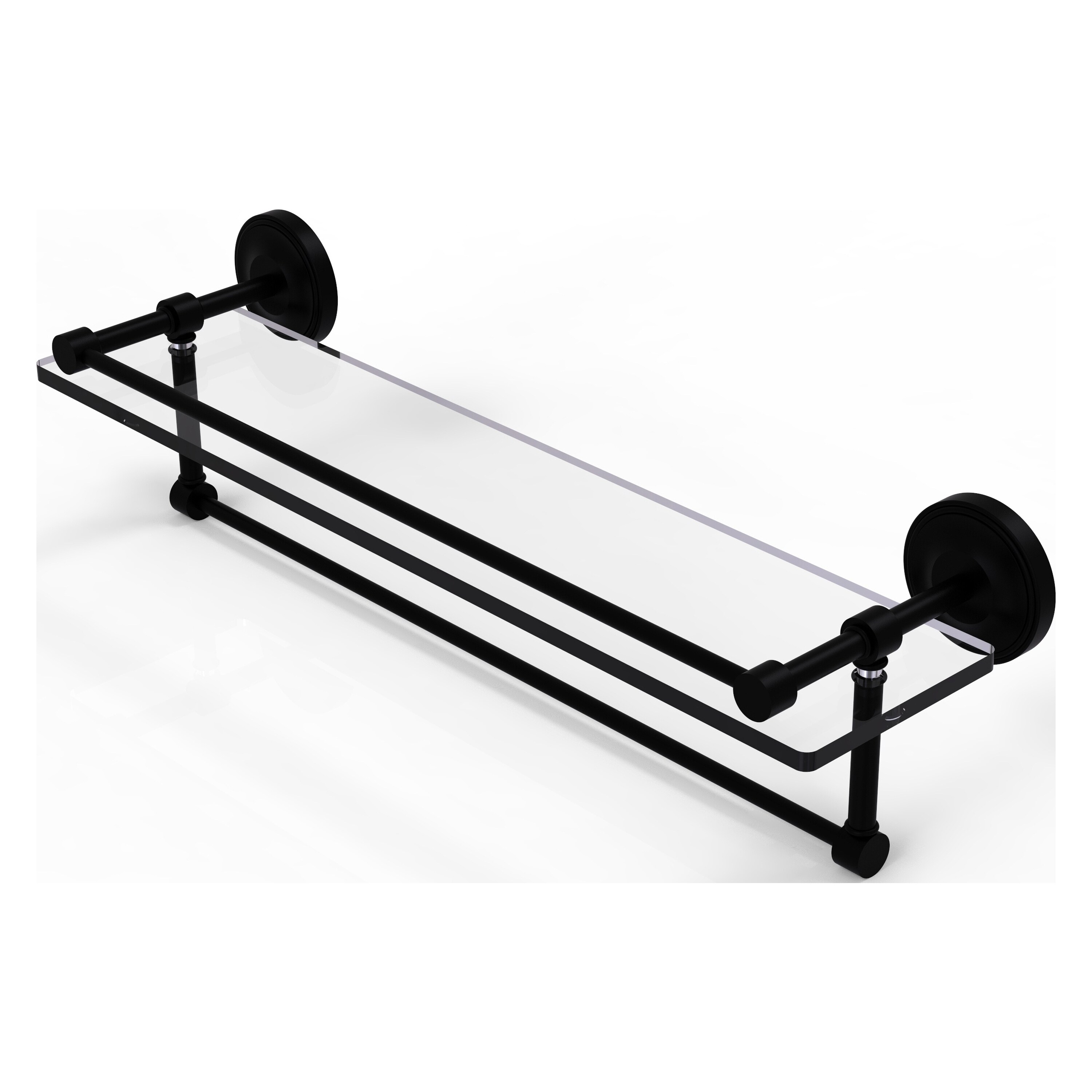 Allied Brass 16 Inch Gallery Glass Shelf with Towel Bar