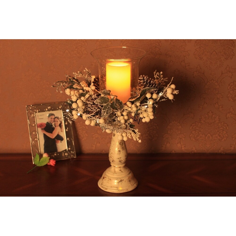 Shop Black Friday Deals On Kanstar Hurricane Centerpiece Led Candle Holder Battery Operated For Christmas Thanksgiving Wedding And Party Creamy White Overstock 25751855