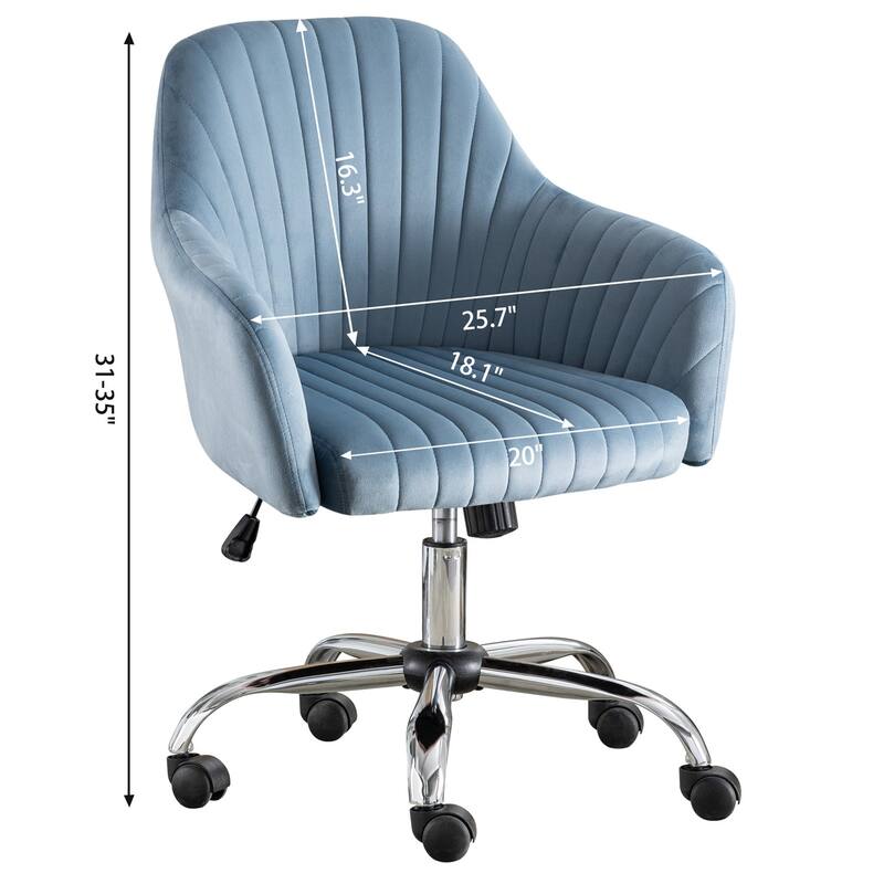 Modern Velvet Home Office Leisure Desk Swivel Chair with Adjustable Height