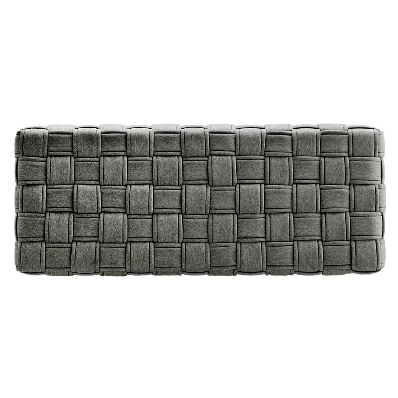 Orlo Walnut Finish Woven Bench by iNSPIRE Q Modern