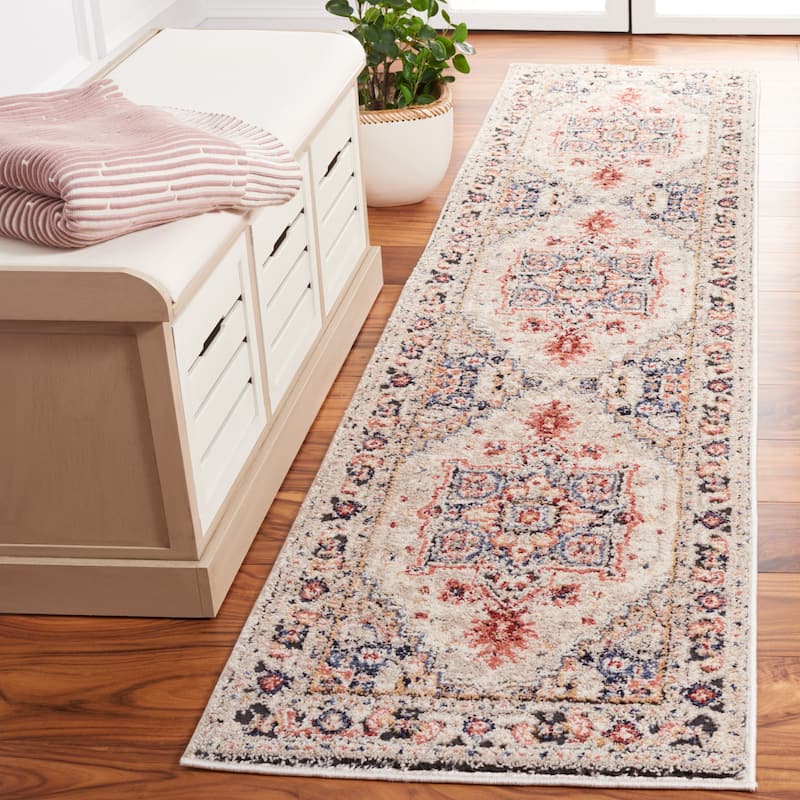 SAFAVIEH Luna Thalia Oriental Medallion Rug - 2'2" x 9' Runner - Beige/Black Rust