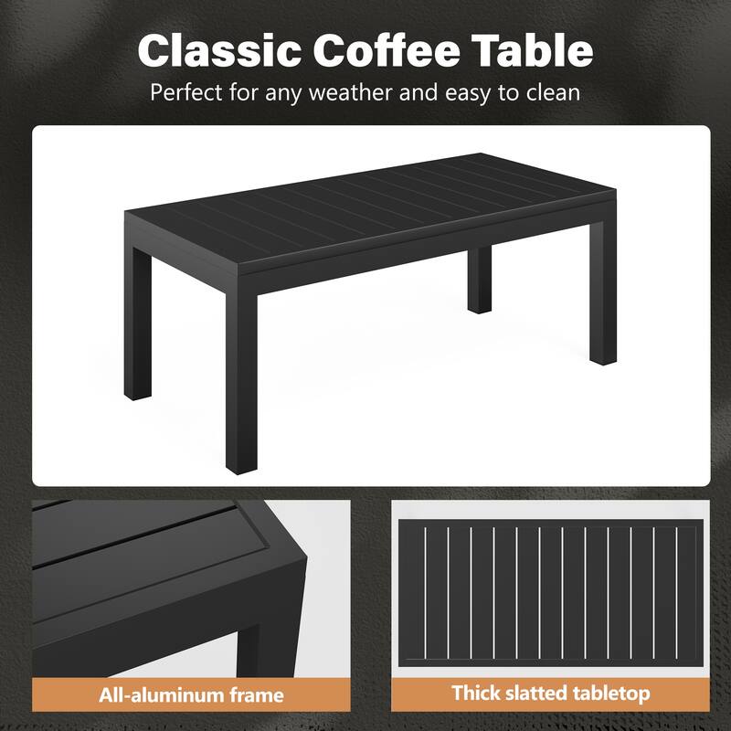 4-piece Outdoor Sofa Seating Group With Rocking Chairs And Coffee Table
