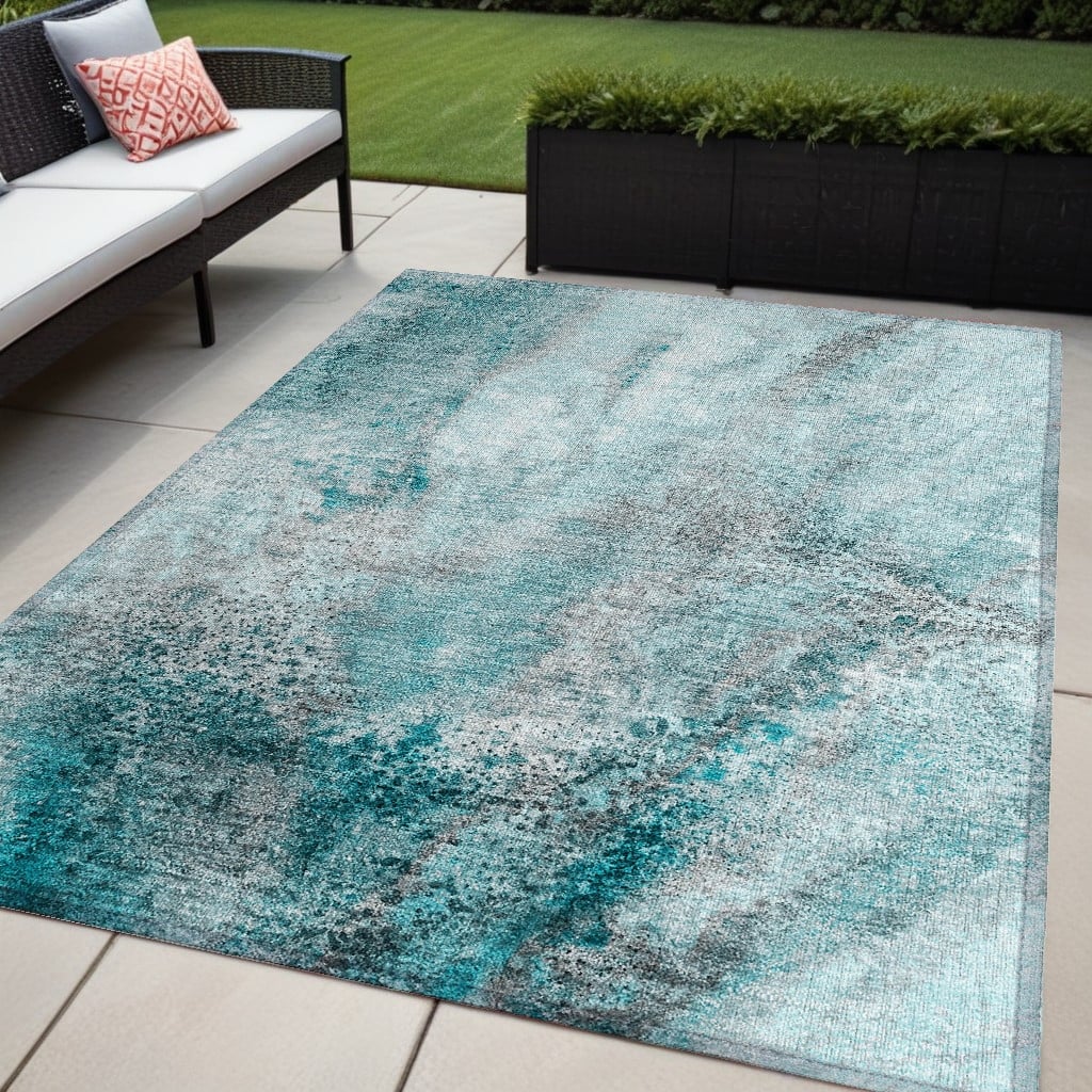 Lalu Modern Art-Inspired Weather Resistant Modern Chic Outdoor Rug