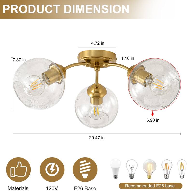 3-Light Dimmable Vanity Light