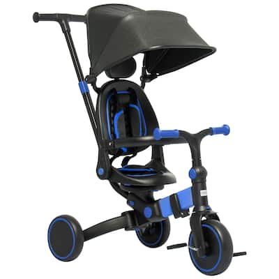 3-in-1 Toddler Tricycle with Adjustable Handle, Removable Canopy, Balance Bike for 18-48 Months