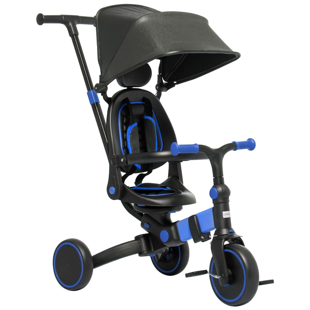 3-in-1 Toddler Tricycle with Adjustable Handle, Removable Canopy, Balance Bike for 18-48 Months