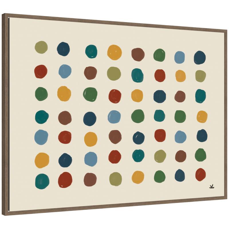 Kate and Laurel Meditation No. 3 by Kelly Knaga Framed Canvas Wall Art Print - 38 x 28 - Walnut