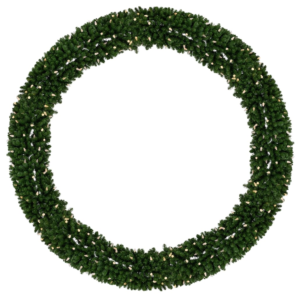 Pre-Lit Giant Commercial Pine Wreath - 12' - LED C9 Warm White Lights