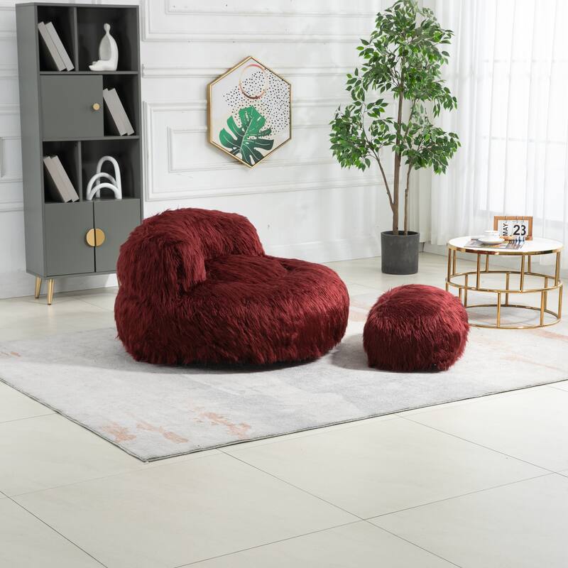 Bean Bag Chair,Floor Sofa with Handle,Accent Sofa Chair with Ottoman for Gaming Reading Relaxing