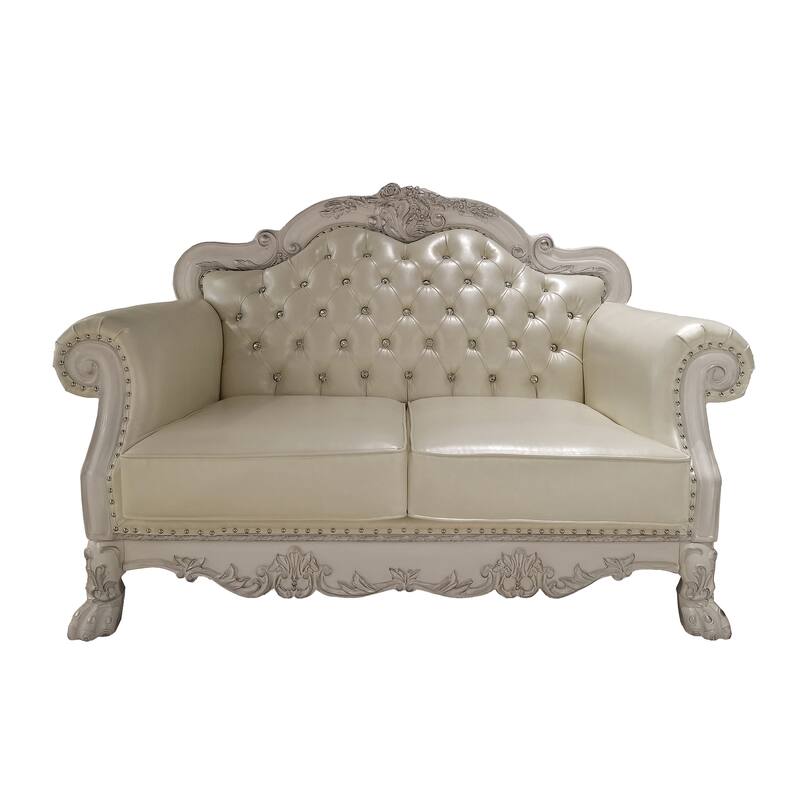 Adison Pear White and Bone White Loveseat with 3-Pillow