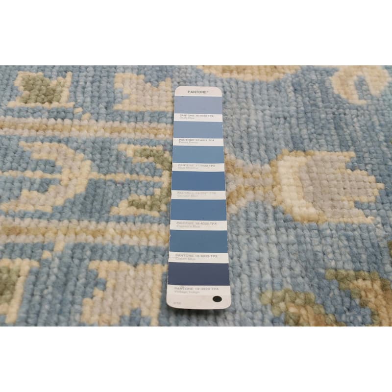 ECARPETGALLERY Hand-knotted Jules Serapi Light Blue Wool Rug - 7'6 x 10'0