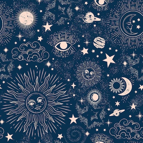 Space Galaxy Constellation Removable Wallpaper - 24'' inch x 10'ft