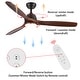 preview thumbnail 106 of 199, 42“/52"/60"/48" Noiseless Walnut Wood Ceiling Fan with Remote Control, Integrated Light Optional