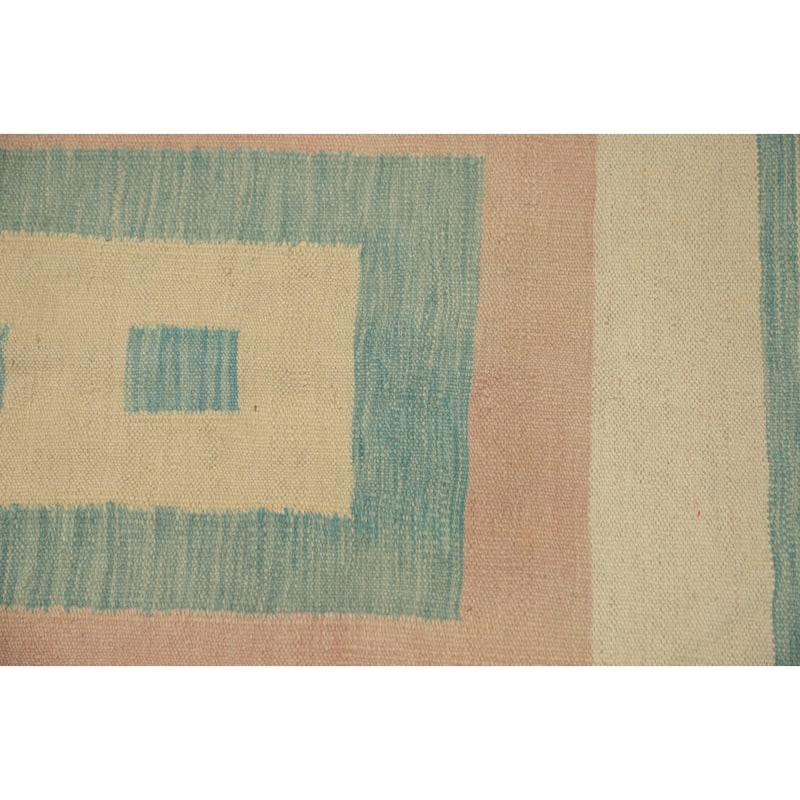 Hand Woven Oriental 100% Wool Carpet Southwestern Modern Multi-Colored Kilim Area Rug - 5' 7'' X 4' 1''