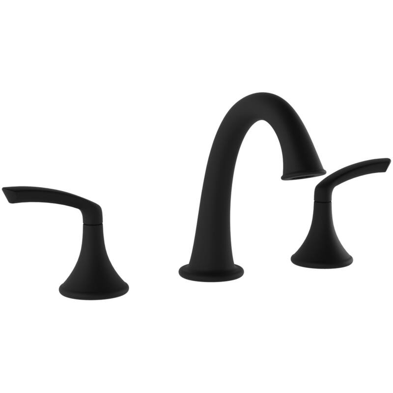 Symmons SLW5512PP Elm 1.0 GPM Widespread Bathroom Faucet with Push Pop - Matte Black