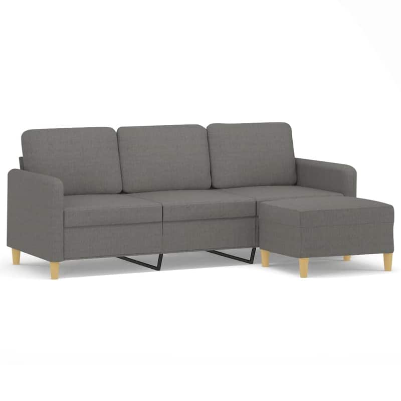 vidaXL Sofa Chair with Footstool Living Room Accent Upholstered Chair Fabric
