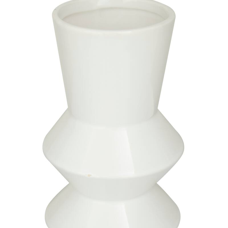 CosmoLiving by Cosmopolitan Minimalist Ceramic Vase with Bubble and Fluted Texture Designs (Set of 3) - White or Black