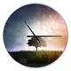 preview thumbnail 9 of 8, Designart 'Single Tree Space Background' Oversized Traditional Wall CLock