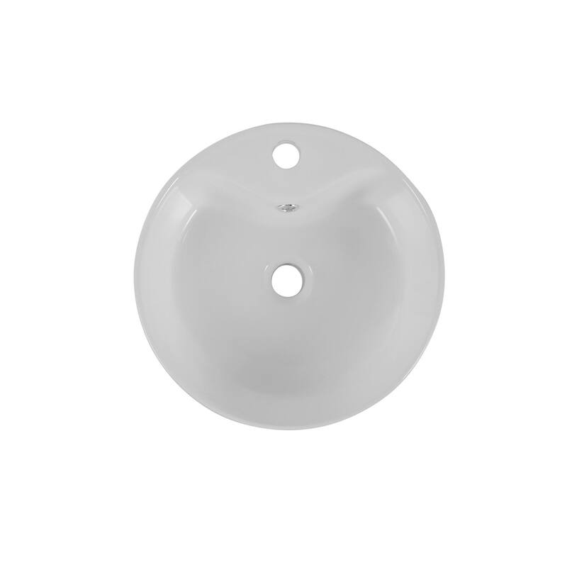 15.9" Round Countertop Ceramic Washbasin - White