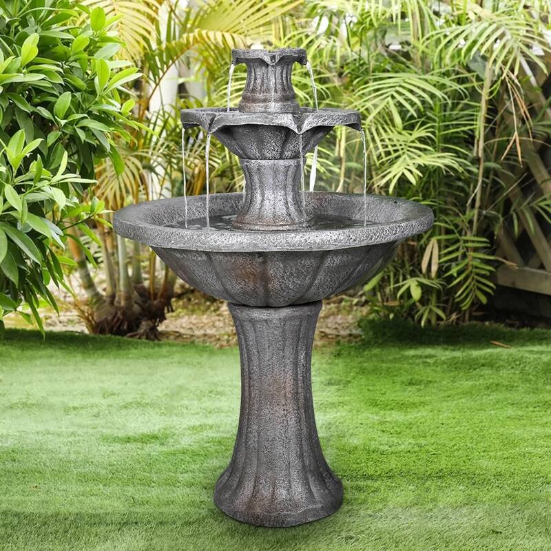 41.7" H Outdoor Water Fountain Decor Dark Castle Designed - Grey