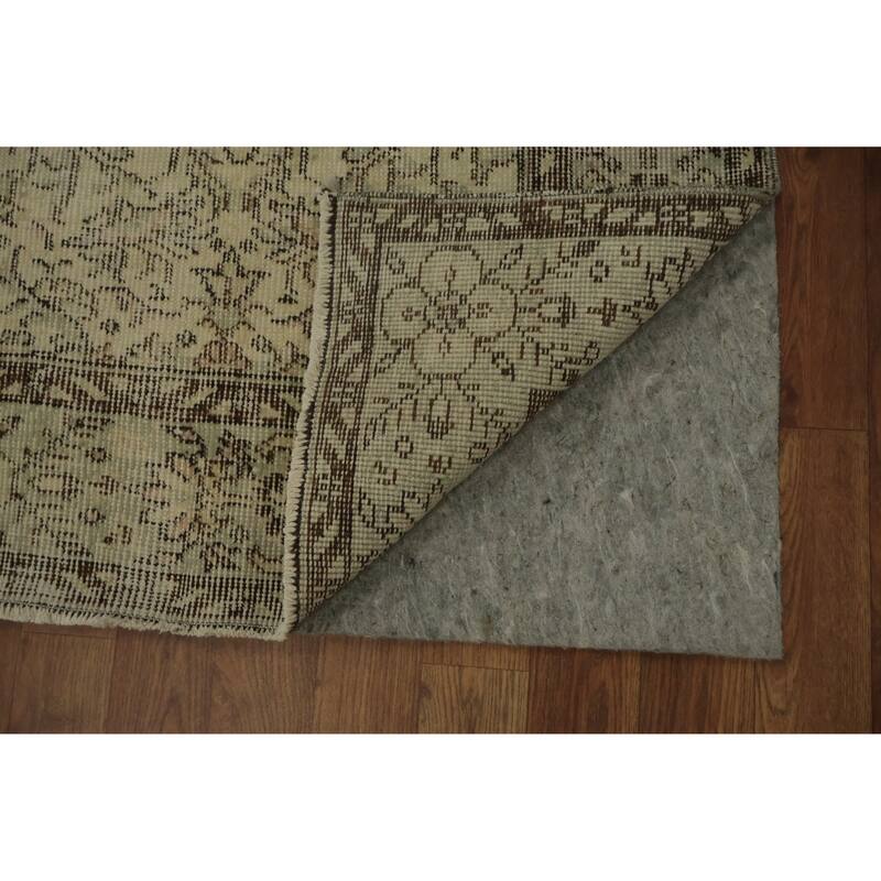 Hand Knotted Oriental 100% Wool Carpet Transitional Floral Beige & Ivories Anatolian Area Rug - 9' 2'' X 5' 8''