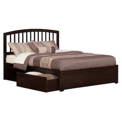 Platform Bed with Drawers - Modern Espresso Finish - Underbed Storage - Expandable Design