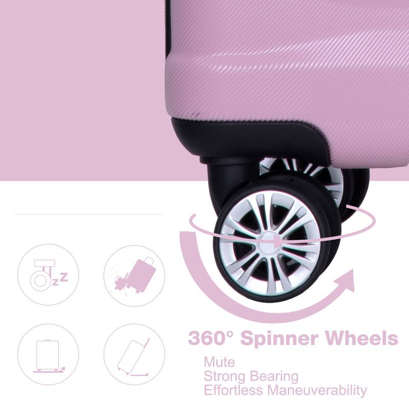 3 Piece Luggage Sets with Double Spinner Wheels and TSA Lock, Expandable Durable PC Hardside Lightweight Suitcase for Men Women