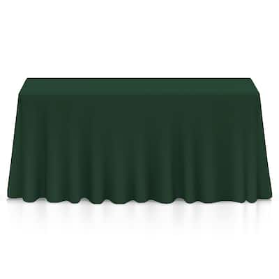 5pk 90 x 132in Polyester Tablecloths for Weddings Hunter Green