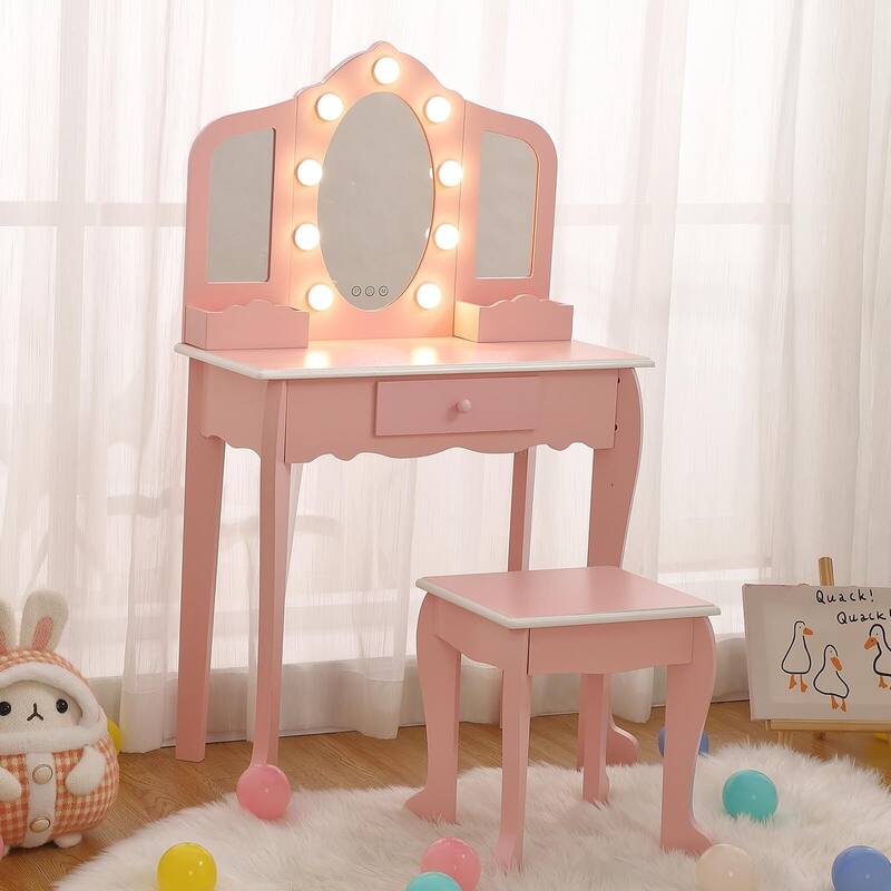 Princess Vanity Set with Touch Light and 3 Mirrors