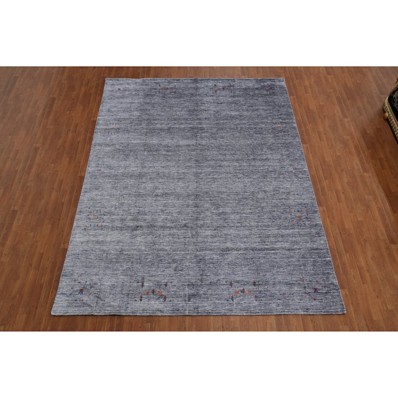 Hand Knotted Oriental 100% Wool Carpet Tribal Tribal Greys & Charcoal Gabbeh Area Rug - 12' 0'' X 9' 1''