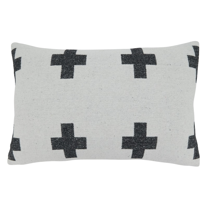 Reversible Pillow With Plus Sign Design