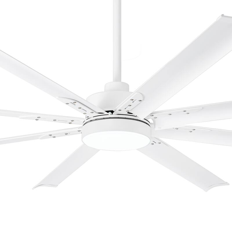 72 in. Integrated LED Indoor Black-Aluminum-Blade Ceiling Fans with Light and Remote