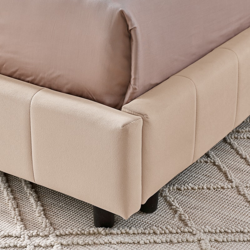 Velvet Upholstered Full Size Tufted Daybed with Backrest & Armrests, Pink Sofa Bed for Bedroom & Living Room