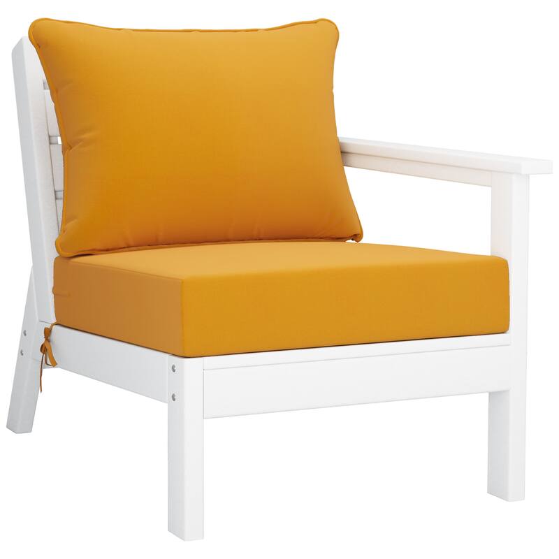 Birchwood All Weather HDPE Outdoor Patio White Deep Seating Conversation Set (5-Piece Set)