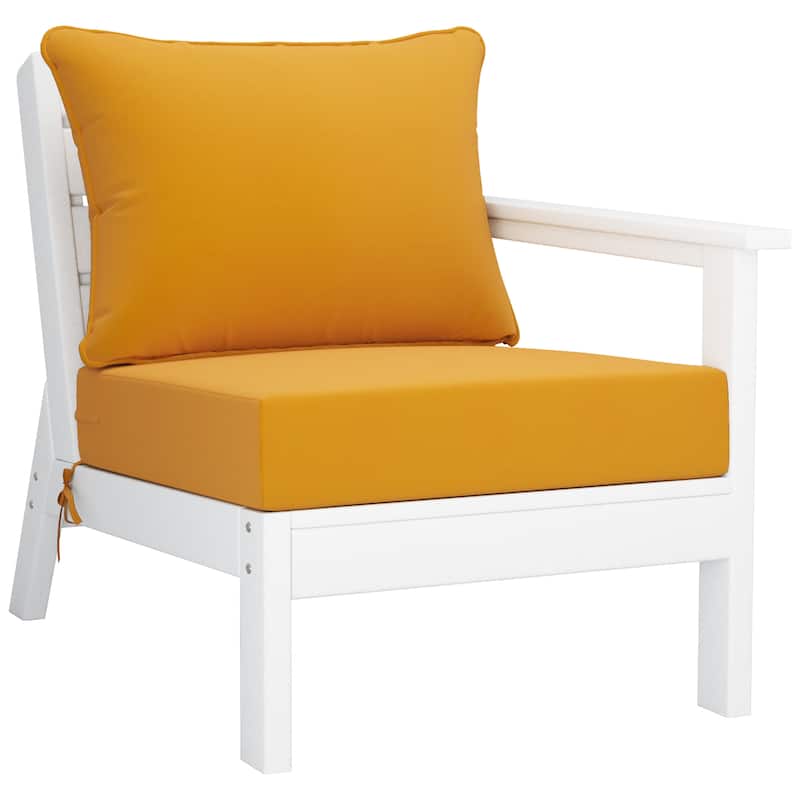 Birchwood All Weather HDPE Outdoor Patio White Deep Seating Conversation Set (6-Piece Set)