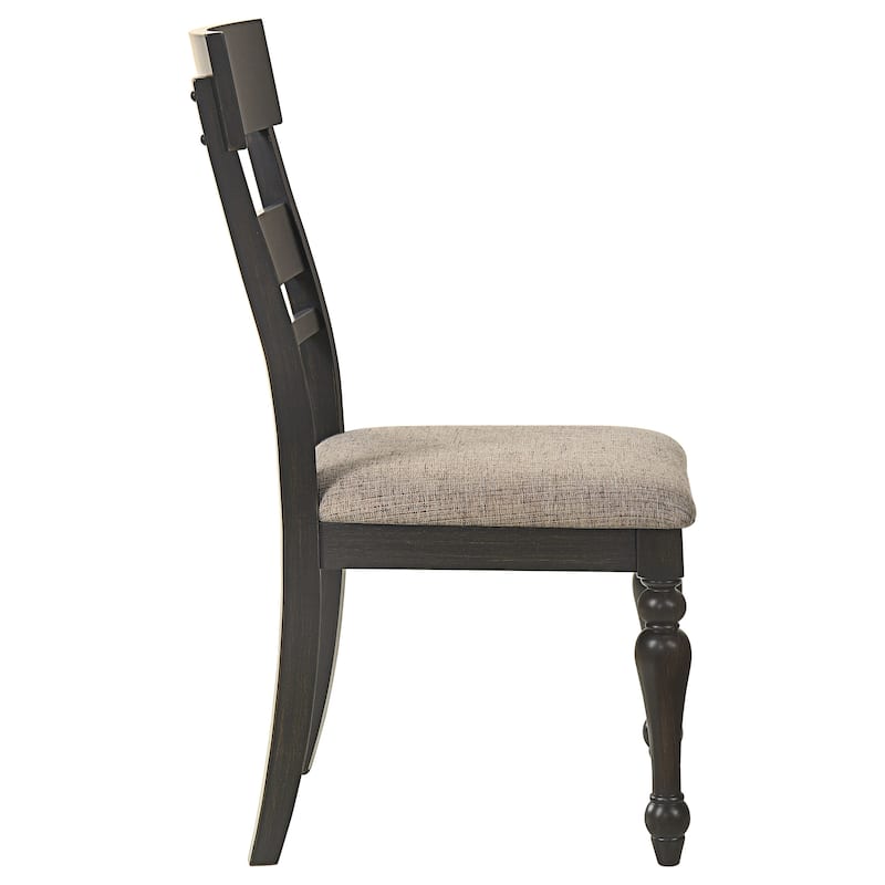 Bridget Charcoal Sandthrough Ladder Back Dining Side Chair (Set of 2)