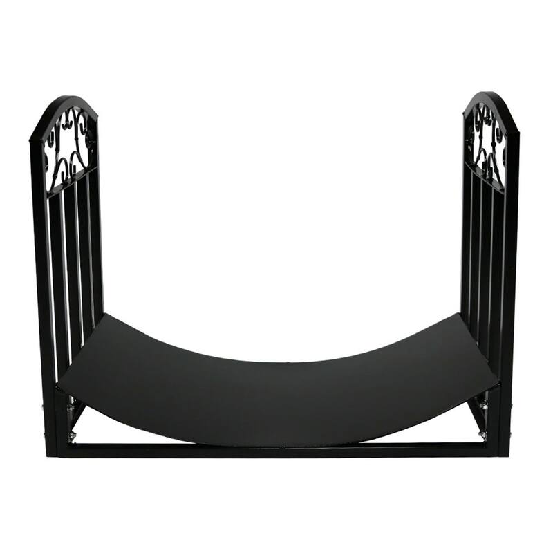 2' Indoor/Outdoor Firewood Log Rack - Steel Fireplace Storage Holder