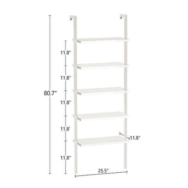 Bookshelf, 5 Tier Bookcase Flower Stand with Storage Ladder Shelf Bed