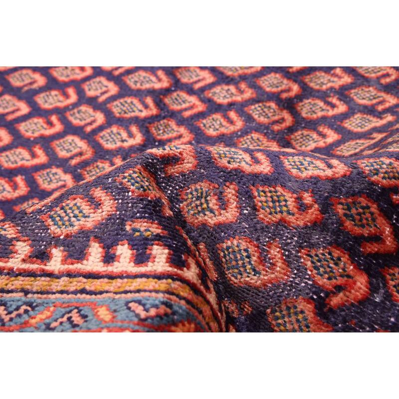 ECARPETGALLERY Hand-knotted Andelz Dark Navy Wool Rug - 3'5 x 13'5