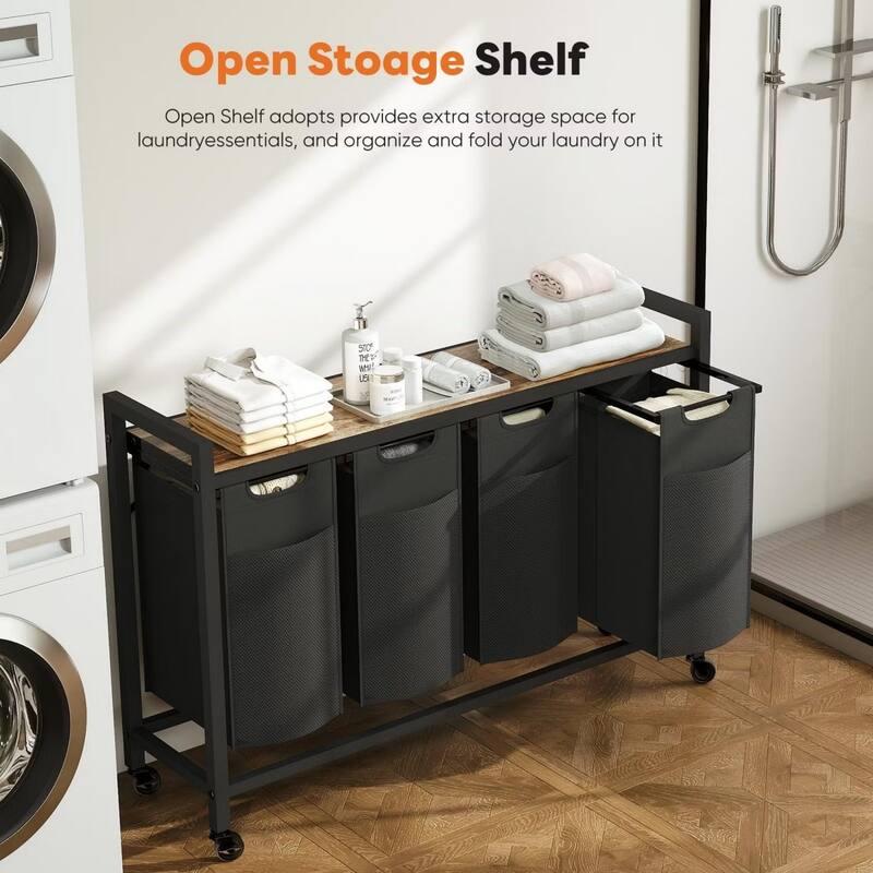 Laundry Hamper with Pull-Out Removable Sorter Bags