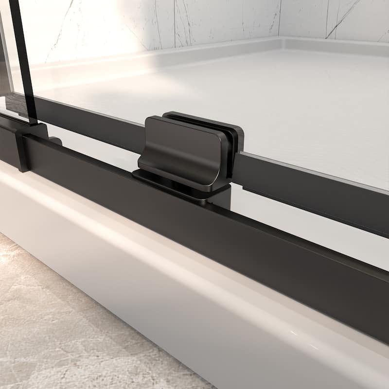 54"x71" Frameless Pivot Swing Shower Door Enclosure with Tempered Glass Panel