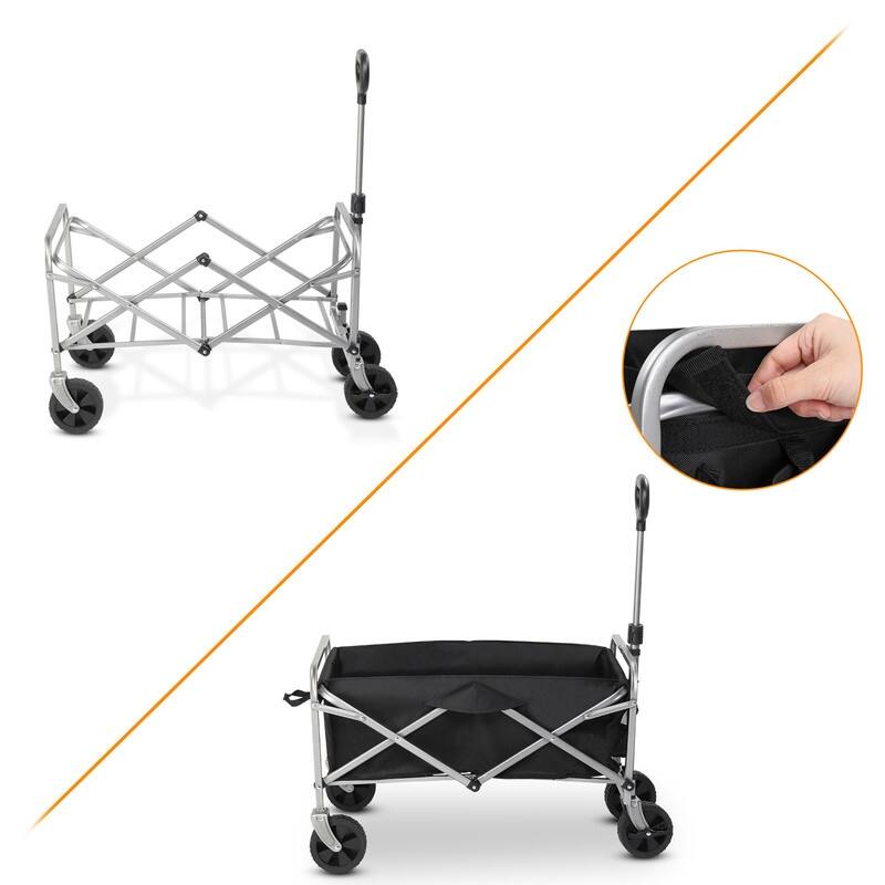 220lbs Capacity Collapsible Steel Frame Outdoor Utility Wagon Cart