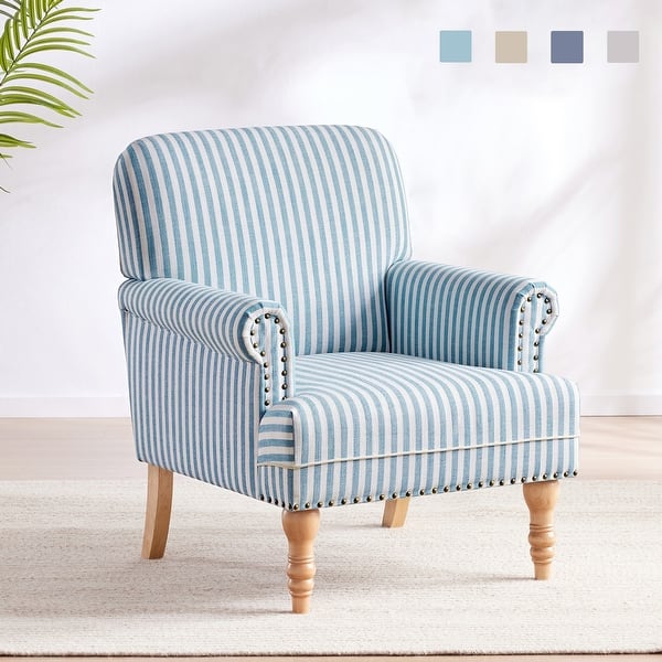 Living Room Blue And White Striped Club Chair Navy Stripe Accent