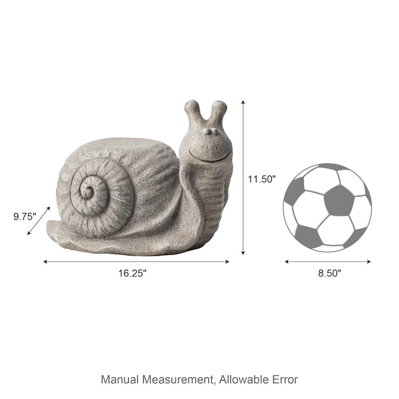 Glitzhome MGO Snail Frog Garden Statue Indoor Outdoor Art Figurine Planter Stand